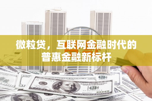 集美微粒贷，互联网金融时代的普惠金融新标杆