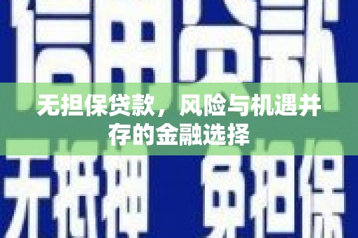 集美无担保贷款，风险与机遇并存的金融选择