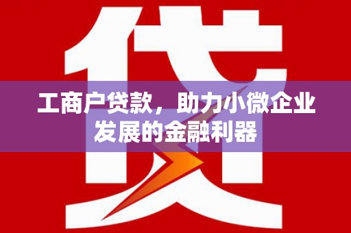 集美工商户贷款，助力小微企业发展的金融利器