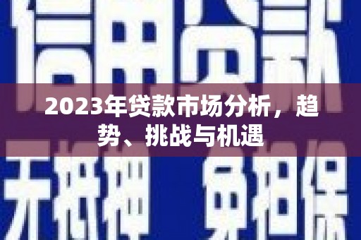 集美2023年贷款市场分析，趋势、挑战与机遇