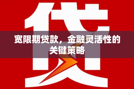 集美宽限期贷款，金融灵活性的关键策略