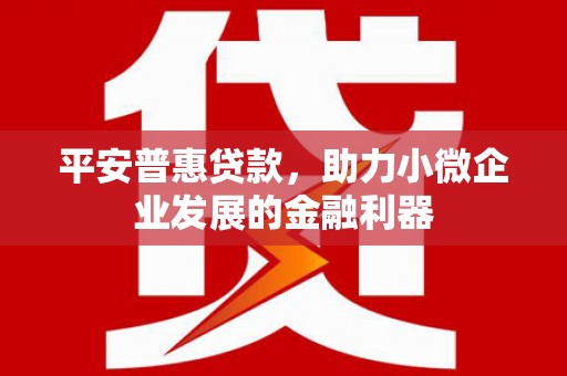 集美平安普惠贷款，助力小微企业发展的金融利器