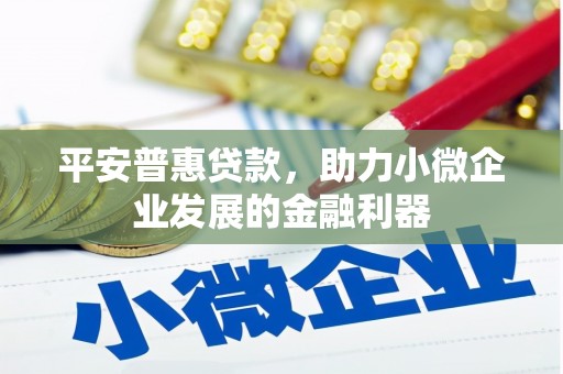 集美平安普惠贷款，助力小微企业发展的金融利器