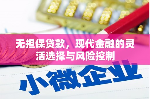 集美无担保贷款，现代金融的灵活选择与风险控制