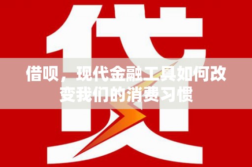 集美借呗，现代金融工具如何改变我们的消费习惯