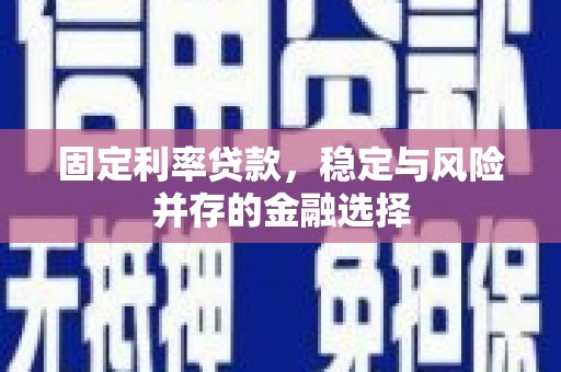 集美固定利率贷款，稳定与风险并存的金融选择