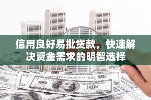集美信用良好易批贷款，快速解决资金需求的明智选择