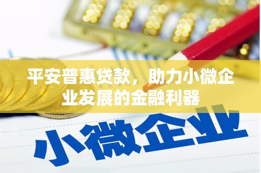 集美平安普惠贷款，助力小微企业发展的金融利器