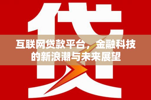 集美互联网贷款平台，金融科技的新浪潮与未来展望