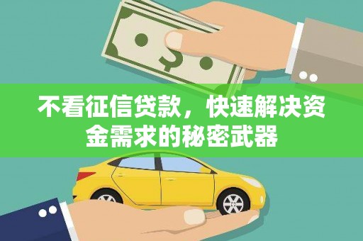 集美不看征信贷款，快速解决资金需求的秘密武器