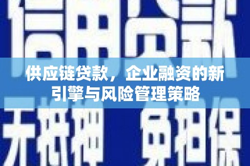 集美供应链贷款，企业融资的新引擎与风险管理策略